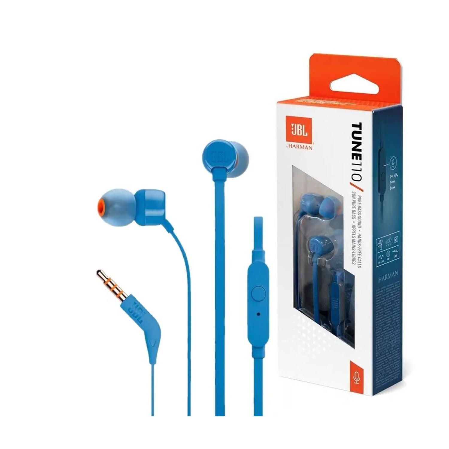 Auriculares JBL Tune 110 Microfono Conector 3.5mm Azul