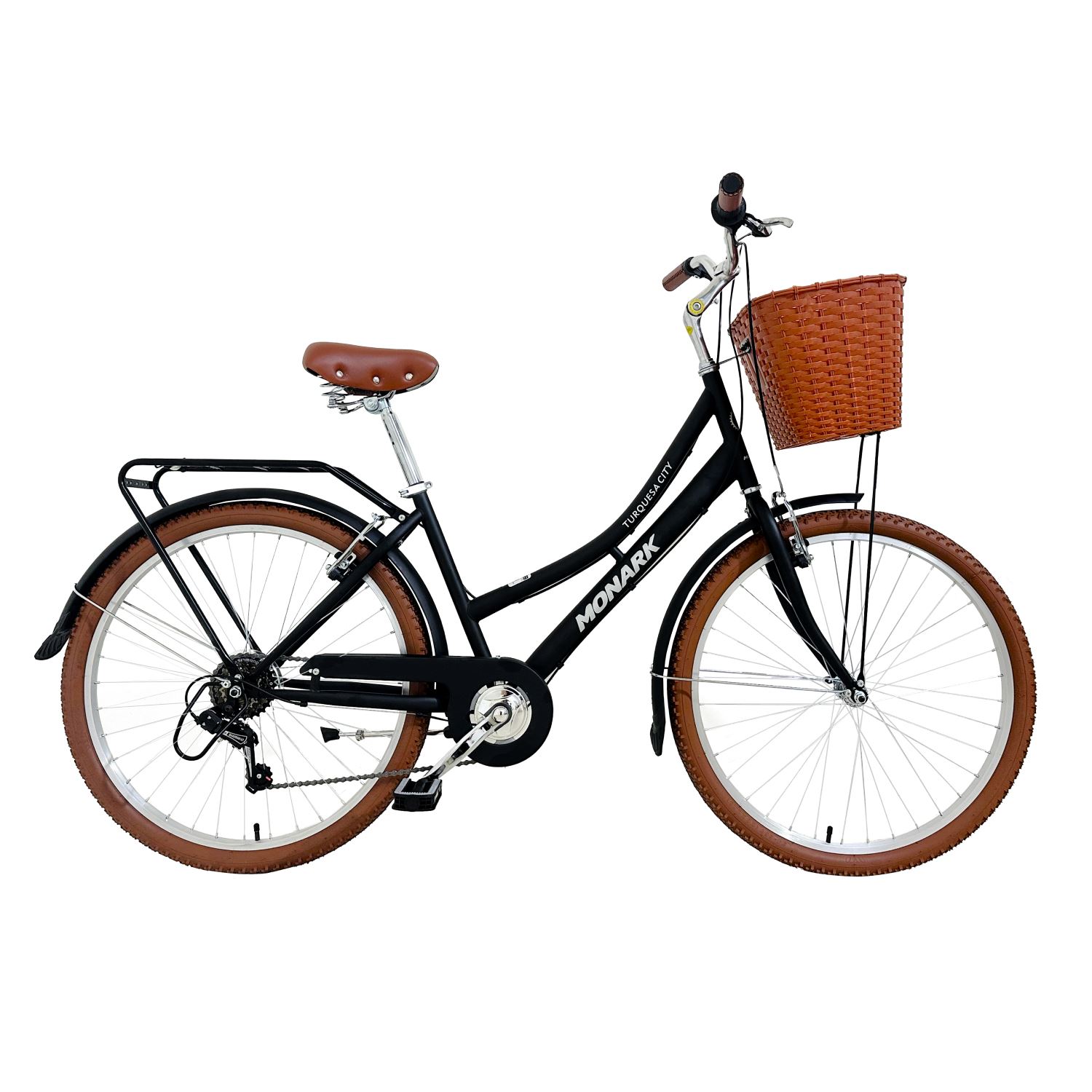 BICICLETA MONARK TURQUESA CITY 6V ARO 26 NEGRO MARRON