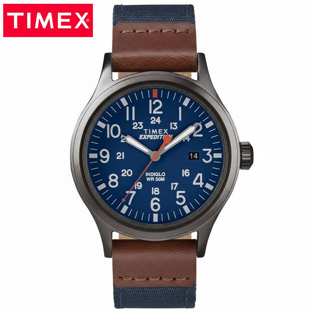 Reloj Timex Expedition Scout TW4B14100 Luz Indiglo Fecha Correa de Nylon y Dial Azul