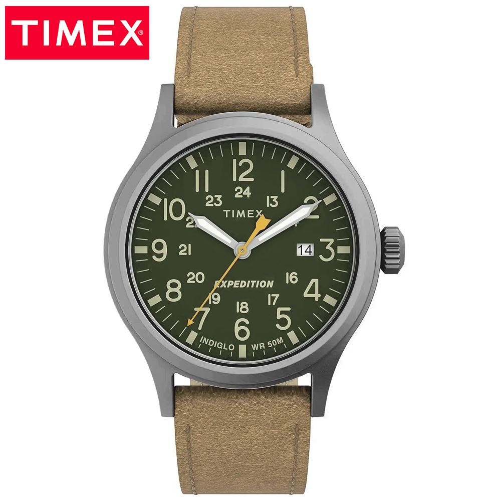 Reloj Timex Expedition Scout TW4B23000 Luz Indiglo Correa de Cuero Dial Verde