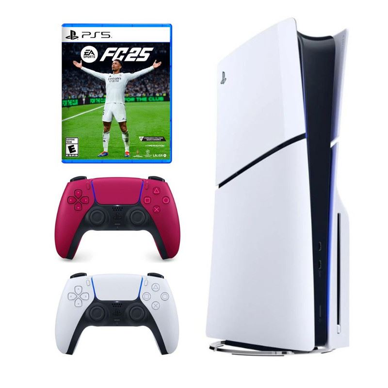 Consola Playstation 5 Slim Lectora de Discos + Mando Dualsense Rojo + EA Sports FC 25