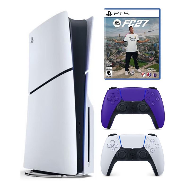 Consola PlayStation 5 Slim Lectora de Discos + Mando Morado + FC 27
