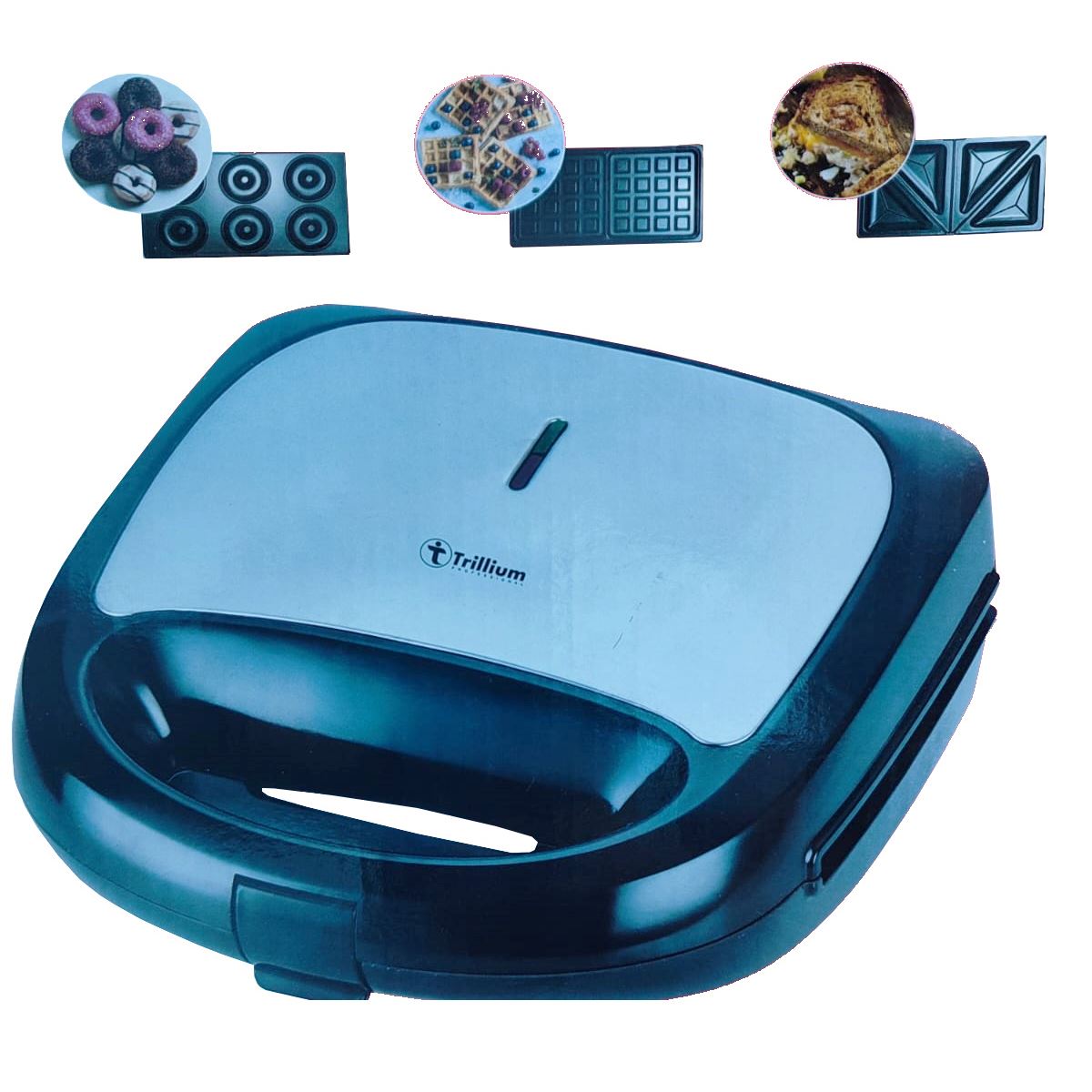 Sandwichera con Placas TX-S82 Intercambiables 3 en 1 Trillium