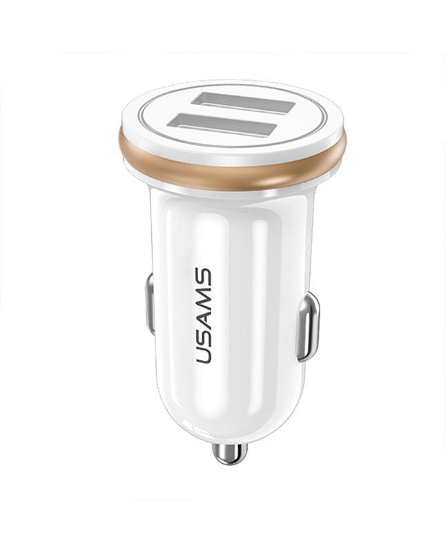 Cargador mini usb us-cc050 auto dual 2.4 - blanco