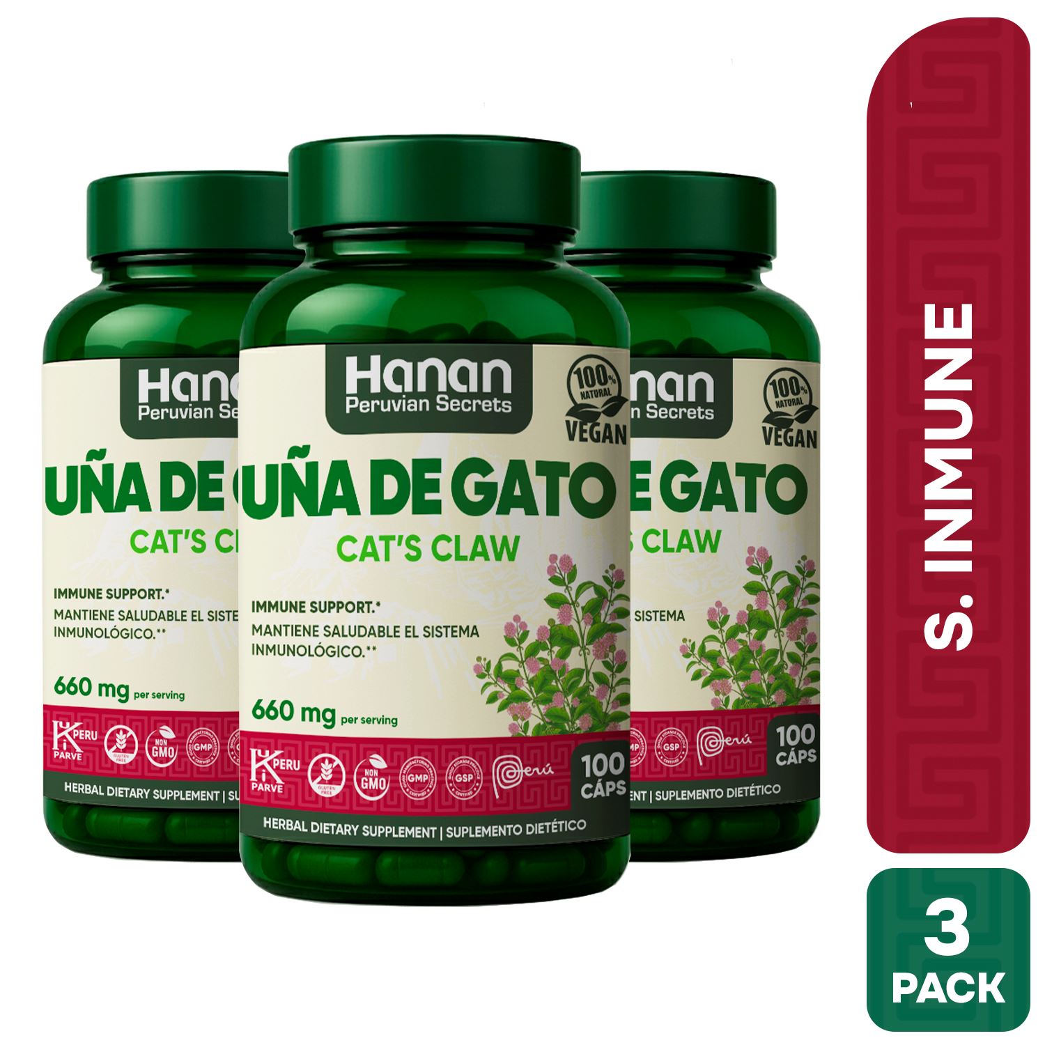 UÑA DE GATO CÁPSULAS HANAN TRIPACK 100 UND
