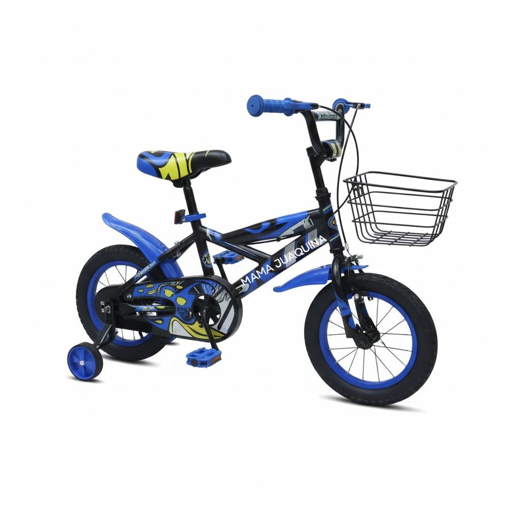 Bicicleta con Canasta Aro 20 «GUNGOR II» con Llantas de Apoyo Blue