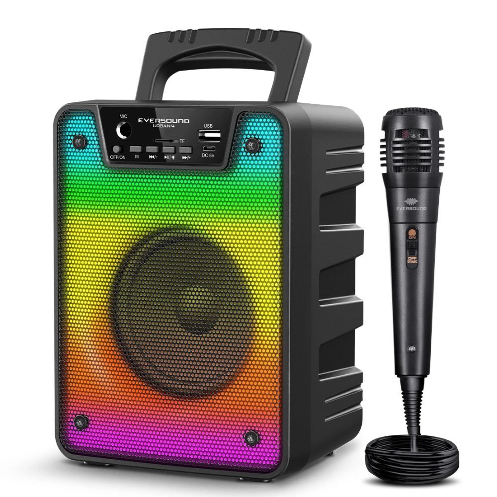 Parlante Eversound Urban 4″ EV 1003 conexion Bluetooth iluminacion RGB Flaming color negro
