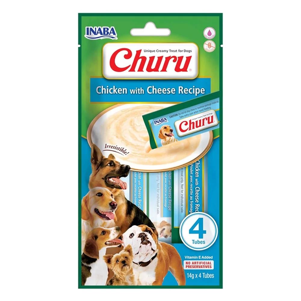 Snack Churu para Perros de Pollo Con Queso 4 Tubos x14gr