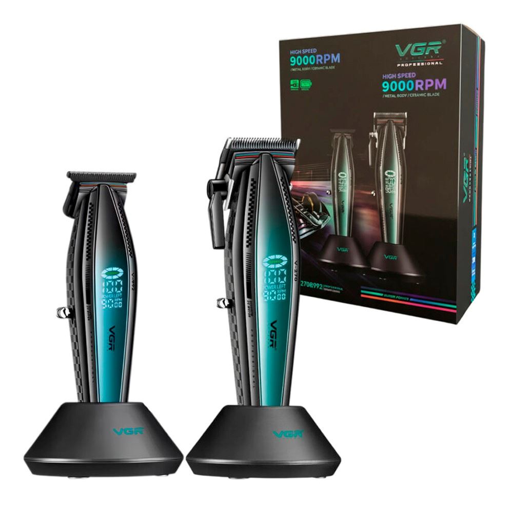 Pack Barbero VGR Cortadora V-270 y Trimmer V-992 con Base