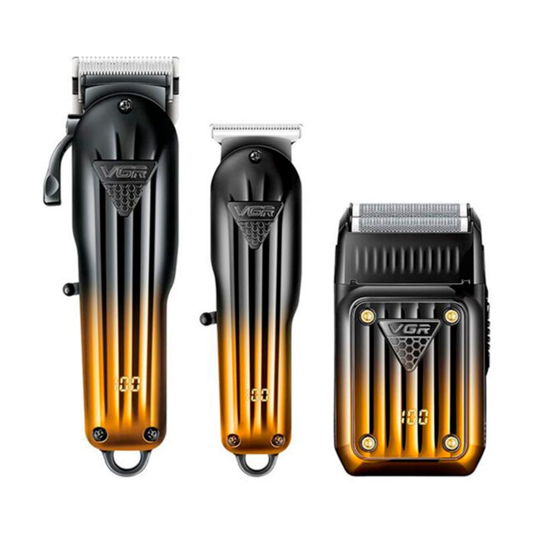 Combo Maquina Barberia VGR V-644 Shaver Inalambrico 3 En 1