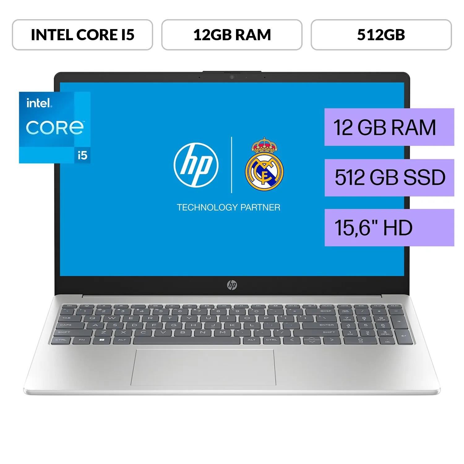 Laptop HP 15-fd0061la Intel Core i5 12GB RAM 512GB SSD Pantalla 15.6” HD