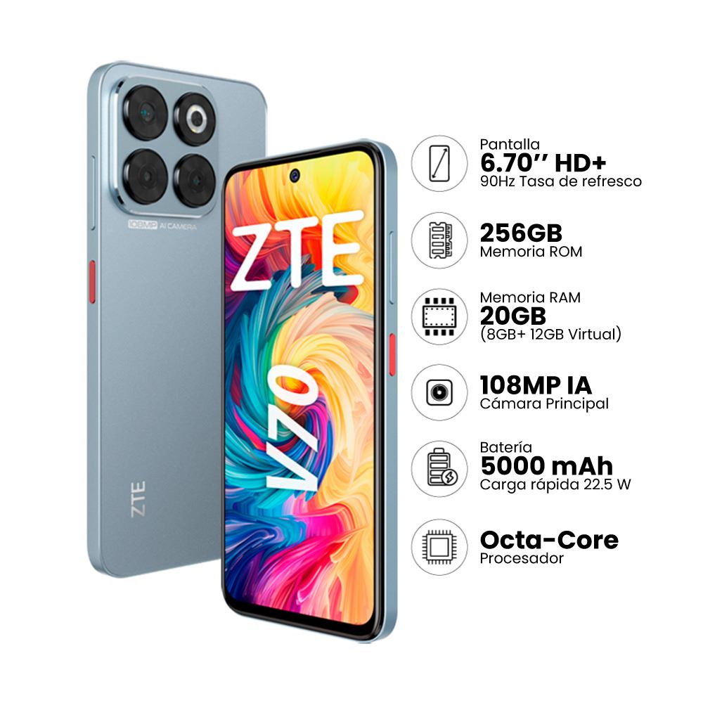 Smartphone ZTE V70 (8+256GB) - Gris