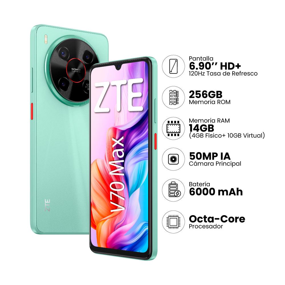 Smartphone ZTE V70 Max (4+256GB) - Verde