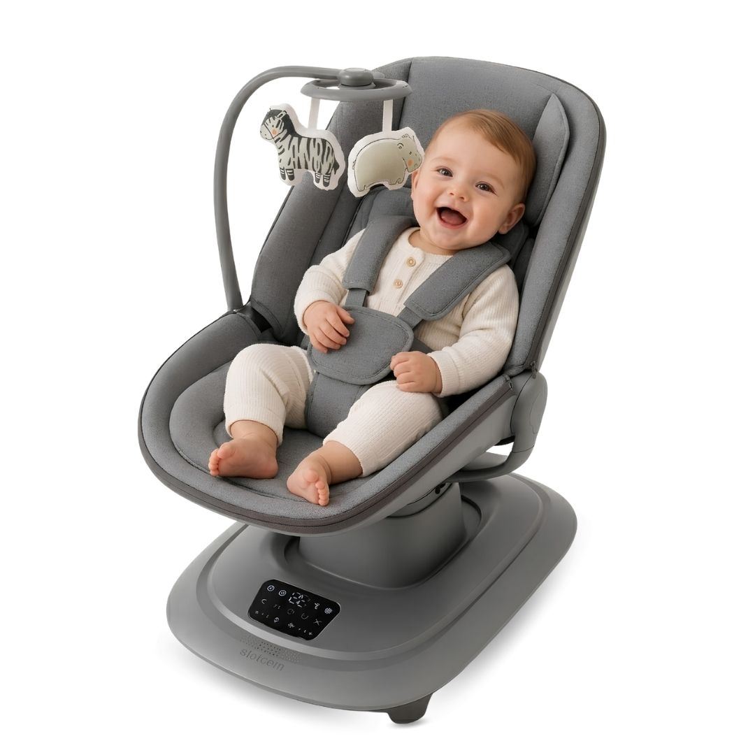 Mecedora Digital para Bebés «VALINO» Edición Limitada Light Gray