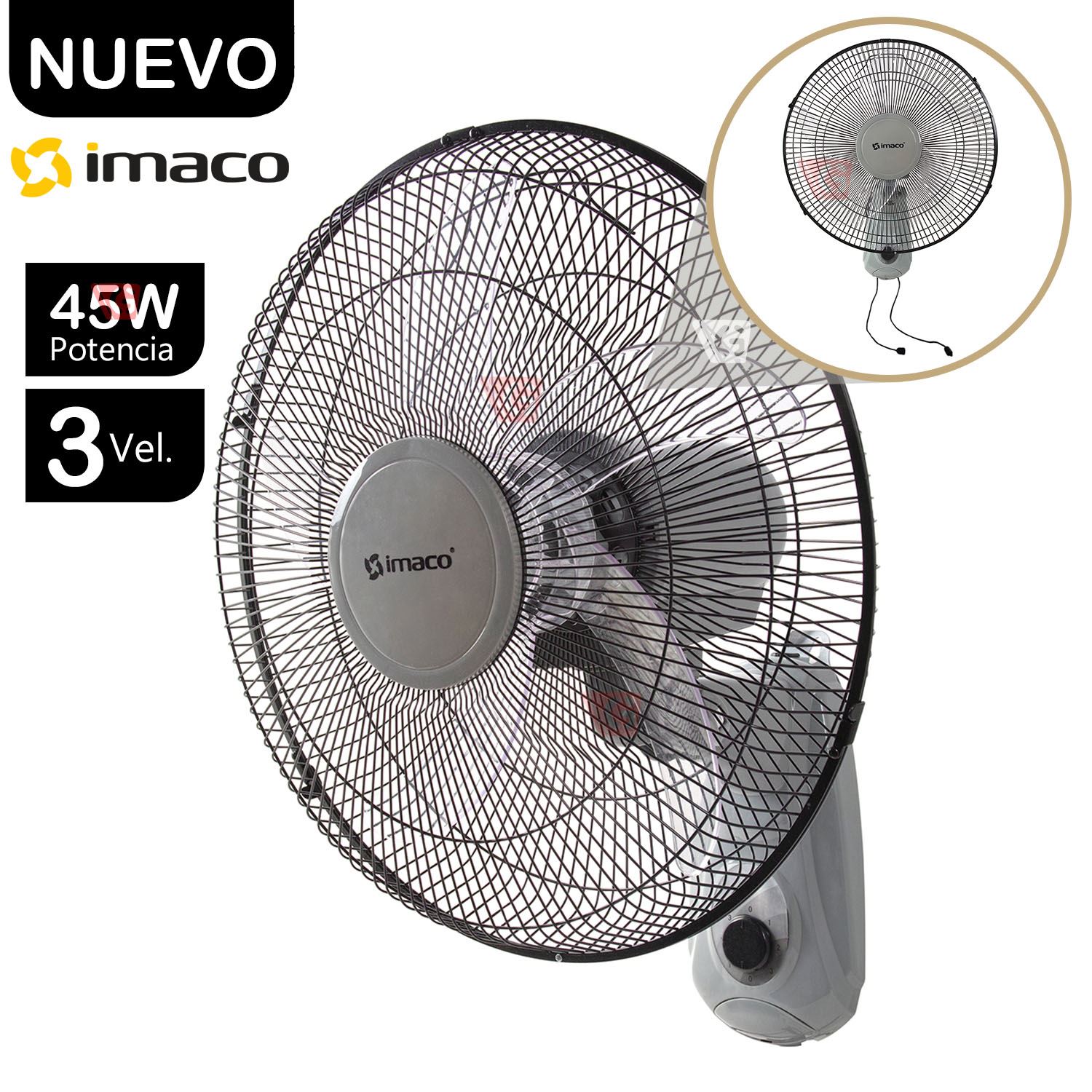 Ventilador de Pared Aspas Acrílicas Imaco FW450 45W