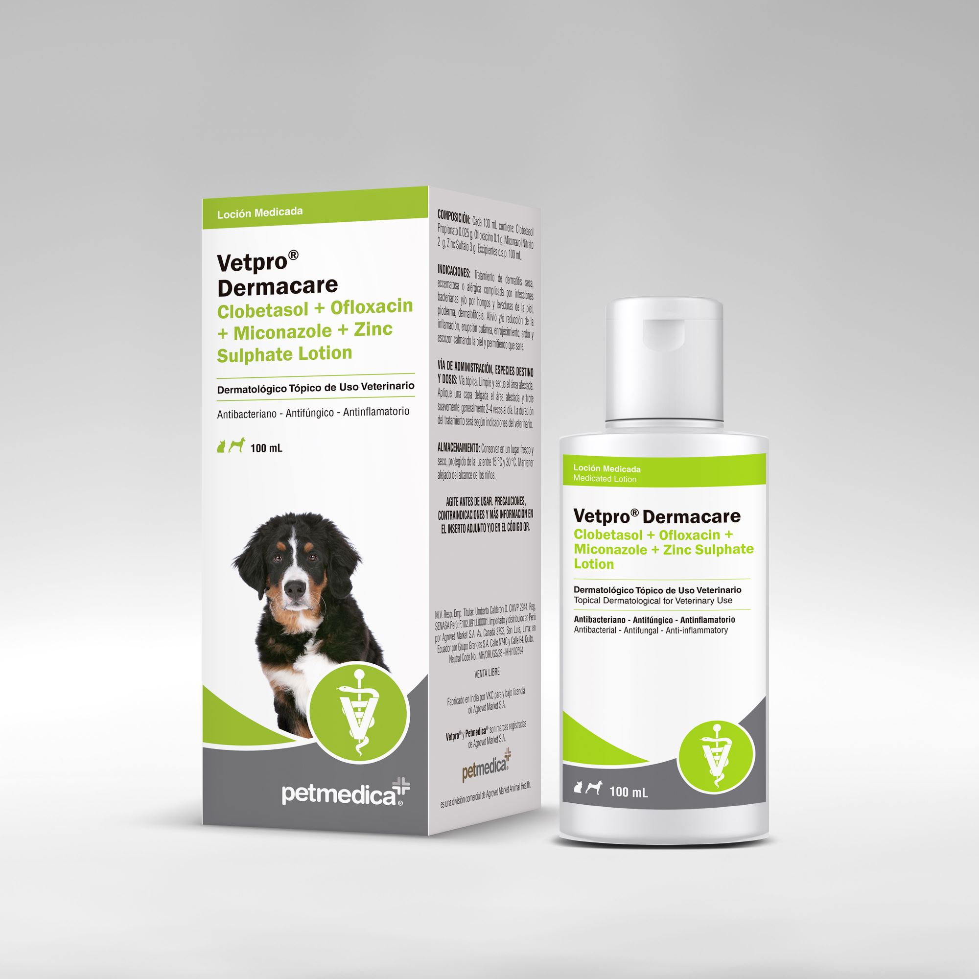 VETPRO DERMACARE CLOBETASOL+OFLOXACIN+MICONAZOLE X 100ML