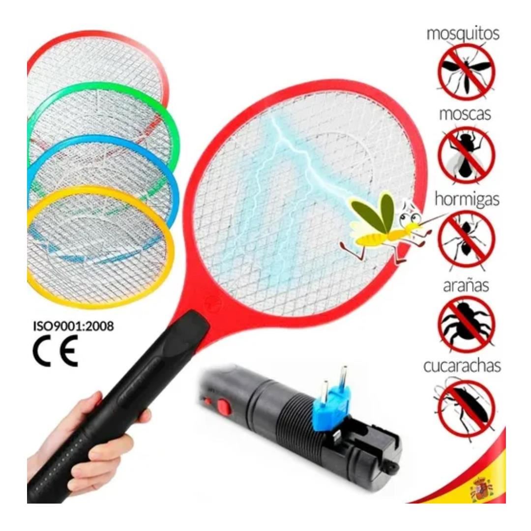 RAQUETA ELÉCTRICA MATA MOSCAS Y MOSQUITO GENERICO