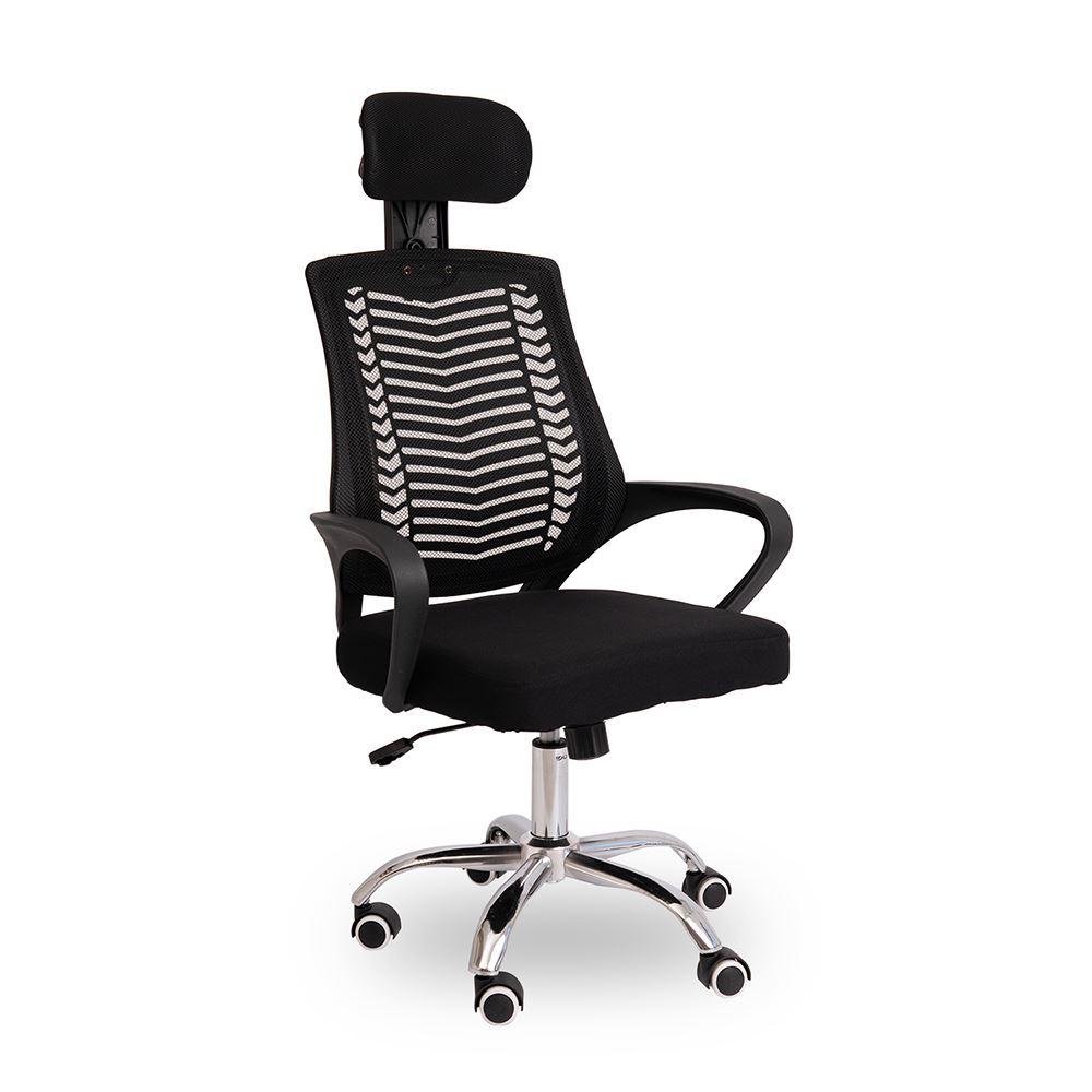Silla de Oficina Viggo con Cabecera Regulable - Negro