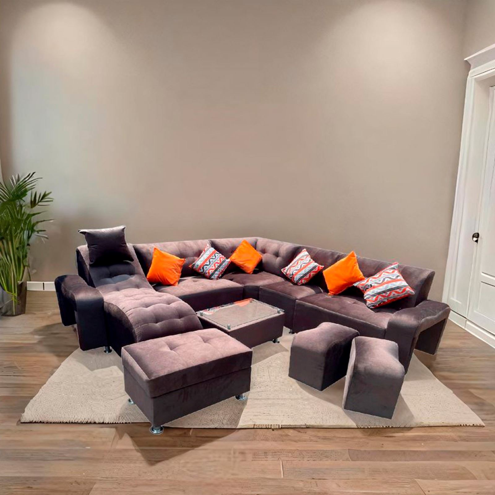 SECCIONAL  MODELO VIP COLOR MARRON