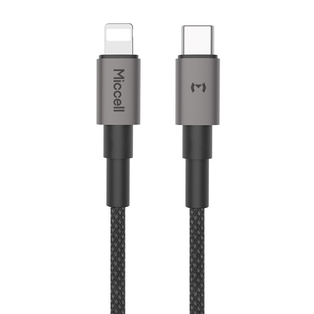 Cable USB Tipo C a Tipo C Miccell 60W Carga Rápida Reforzado de Alumnio 1.2m