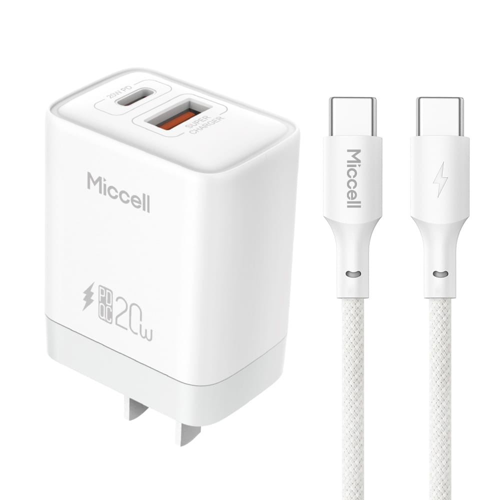 Dado de Carga Miccell 20W + Cable C a C 1.2m