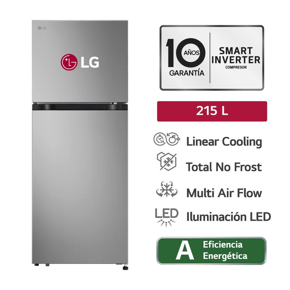 Refrigeradora LG 215LT Multi Air Flow VT22BPY Plateada