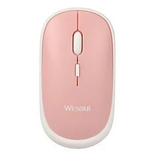 Wesdar - Mouse de oficina inalámbrico X63 - Rosa y Blanco