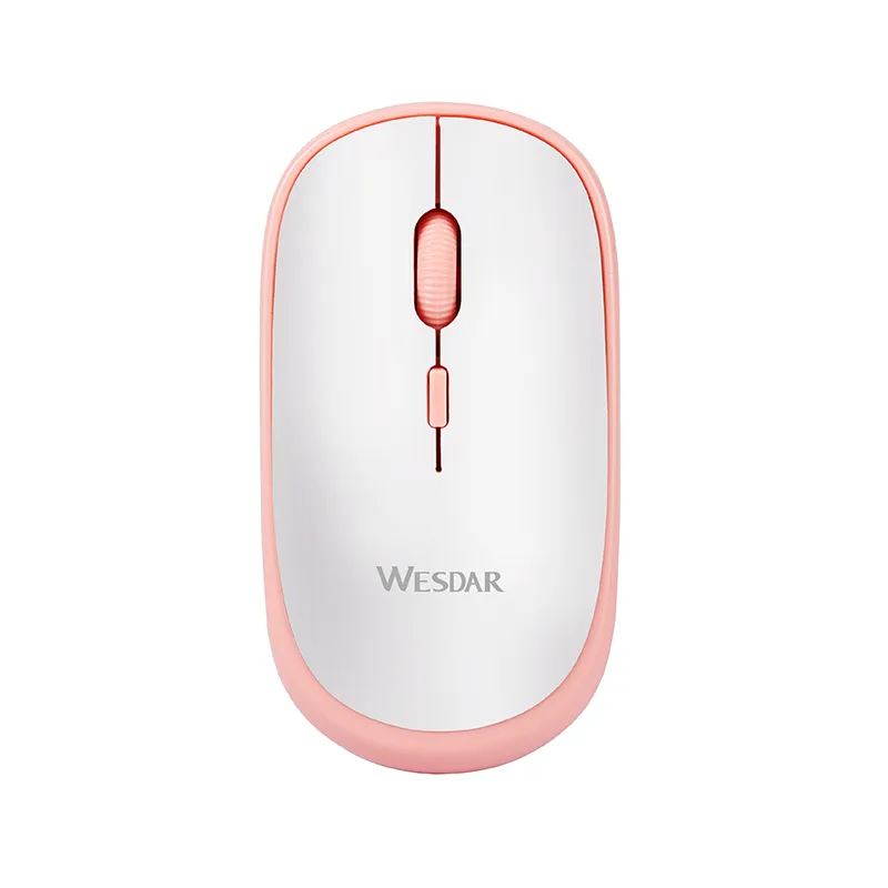 Wesdar - Mouse de oficina inalámbrico X63 - Blanco y Rosa
