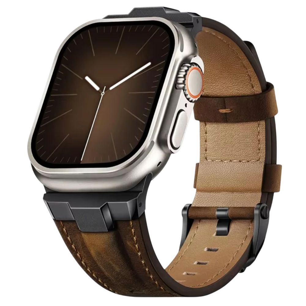 Correa De Cuero Suitisbest Para Apple Watch Ultra Black Brown