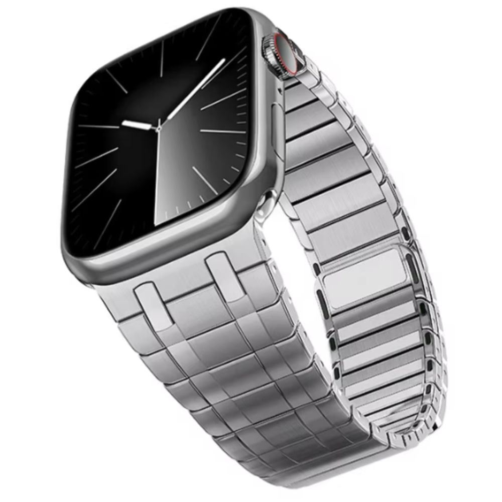 Correa de Acero para Apple Watch Buckle-less Magnetic Plateado