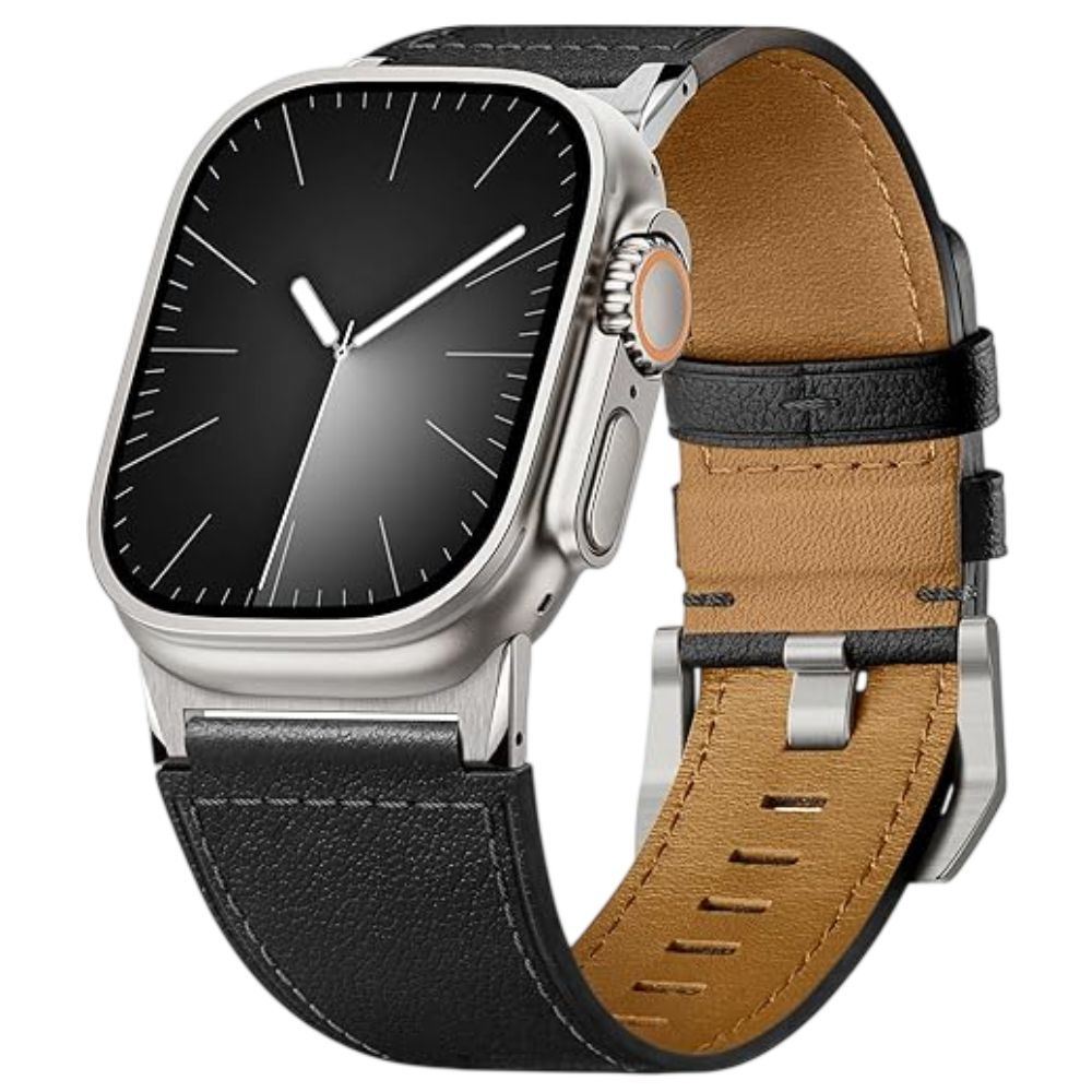 Correa De Cuero Para Apple Watch Ultra Suitisbest Clasico Negro