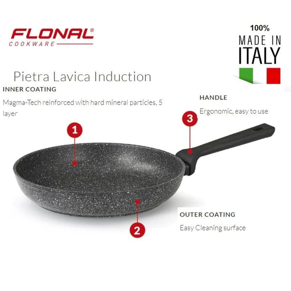 Sarten Pietra Lavica Induction - Italiana 20 cm