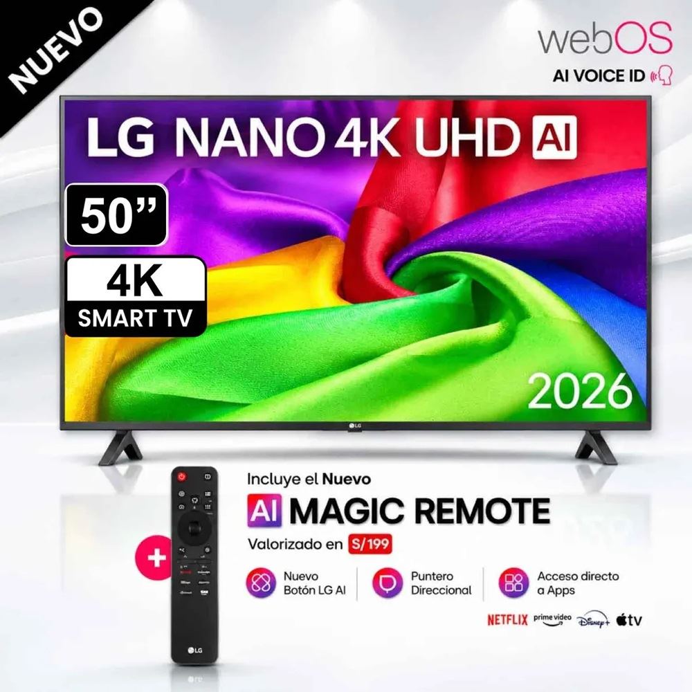 Televisor LG 50" NANO 4K UHD AI Smart TV 50NU800BPSC 2026
