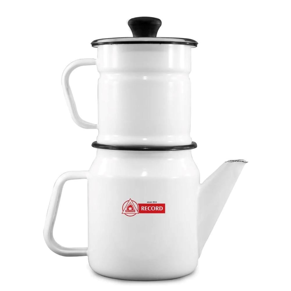 Cafetera  record de acero vitrificado 2piezas blanca n°10