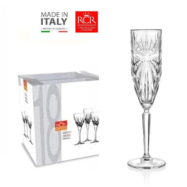 Copas de Cristal  x 06 Champagne 15,7CL. RCR - Hecho en Italia
