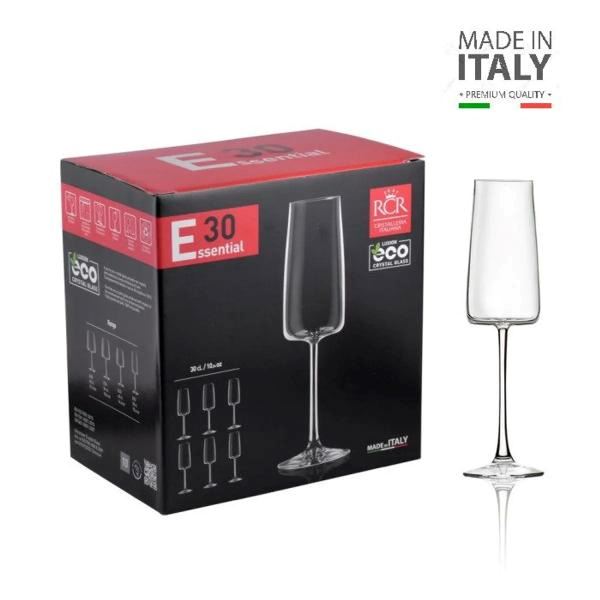 Set de copas x 06 flauta  30 cl. Rcr - Hecho en Italia