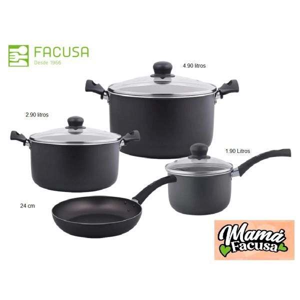 Juego de Ollas Antiadherente 7 Piezas Facusa