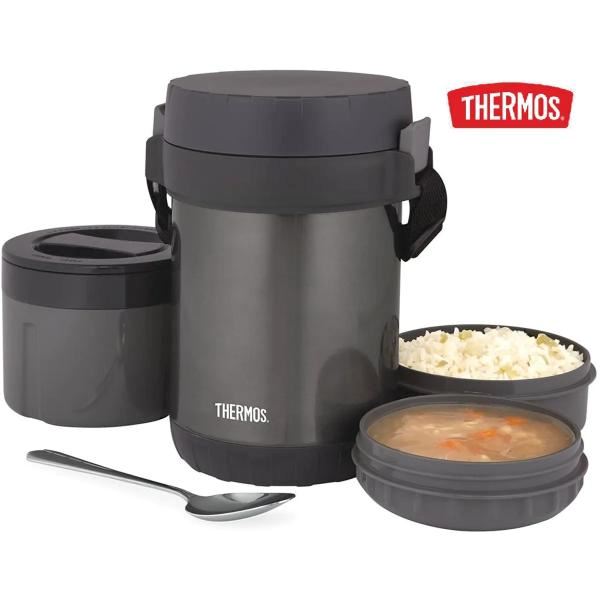 Termo de acero térmico de comida con compartimientos 1.3 lt