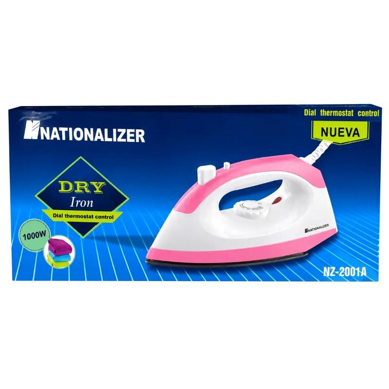 Plancha en Seco Nationalizer Dry Iron NZ-2001A 1000W  Control de Temperatura - Rosada
