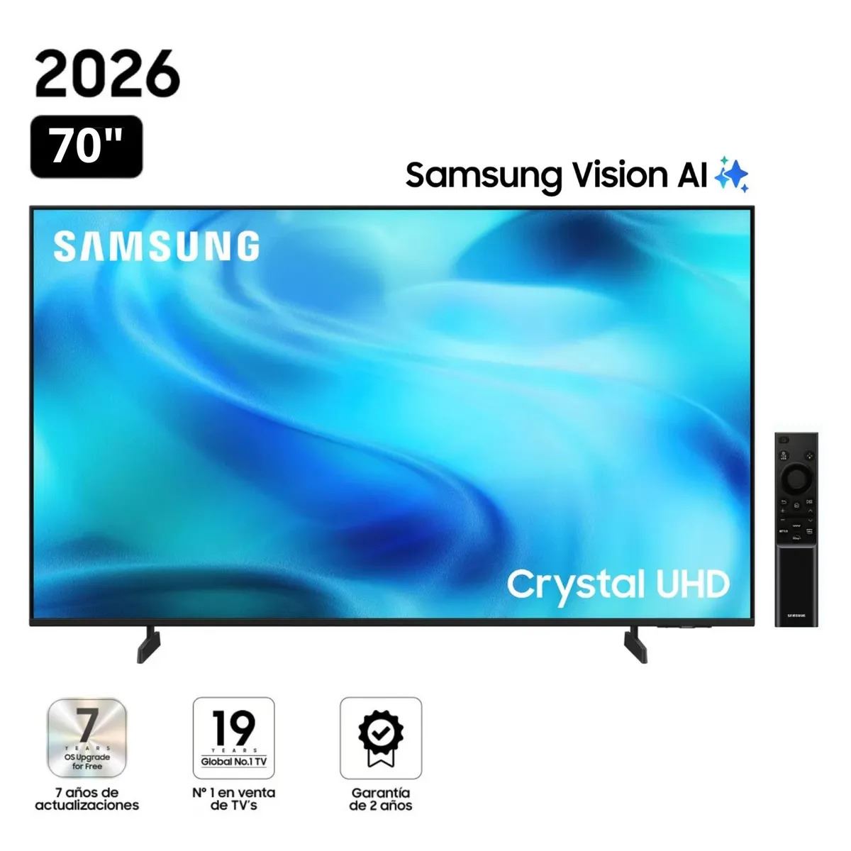 Televisor Samsung Smart TV 70" Crystal UHD 4K UN70U8000HGXPE - Nuevo 2026