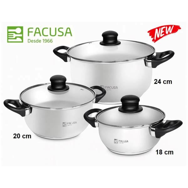 Juego de Ollas 6 piezas Acero Inox Facusa
