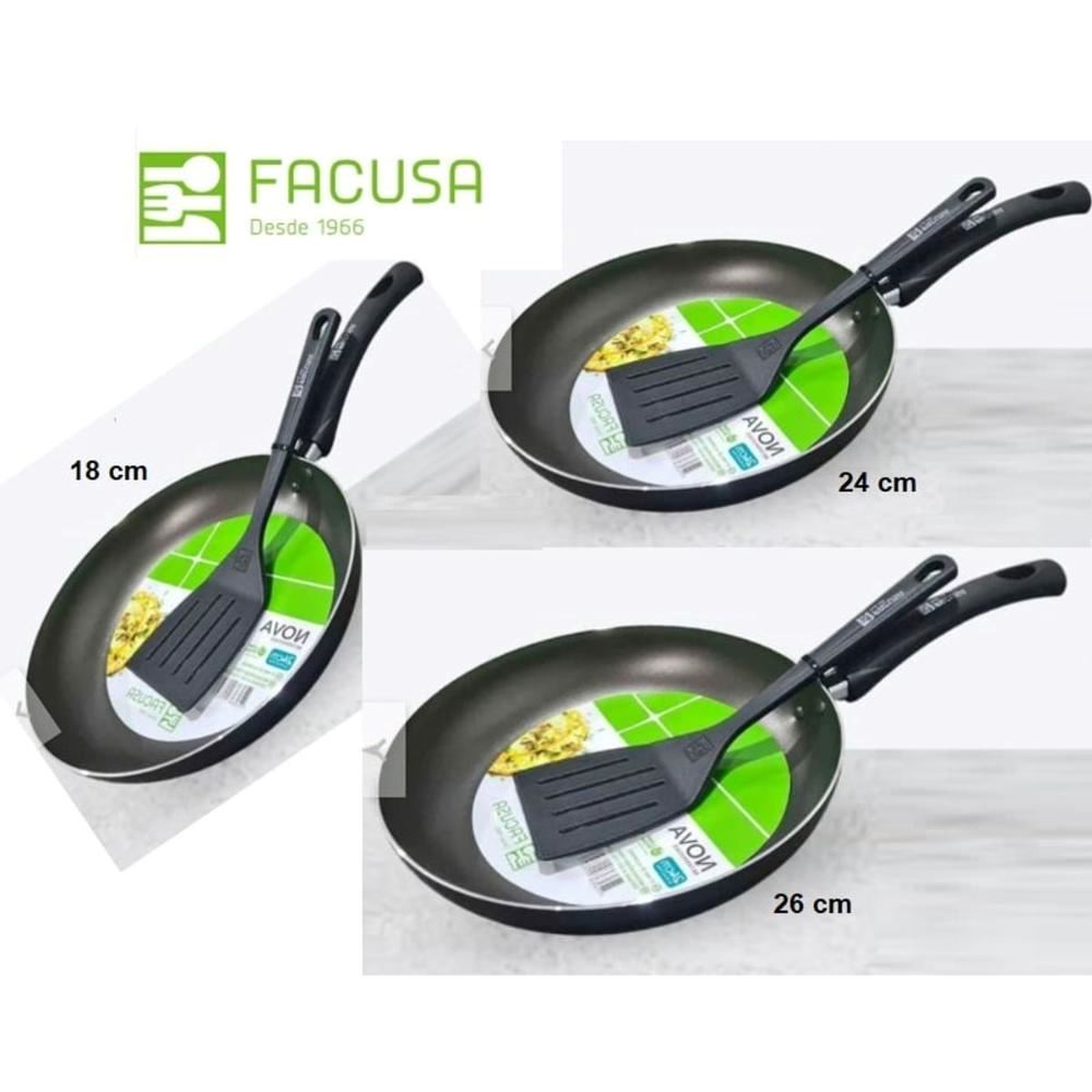 Set de Sartenes Facusa  26cm ,24 cm y  18  cm C/ Espatulas