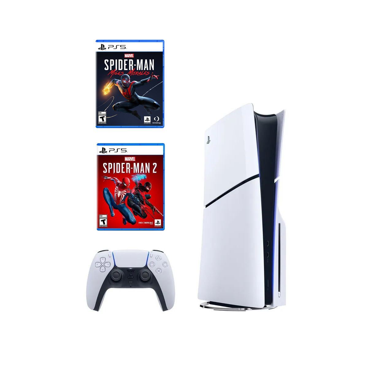 Consola PS5 Lector de Discos + Spiderman 2 + Spiderman Miles Morales