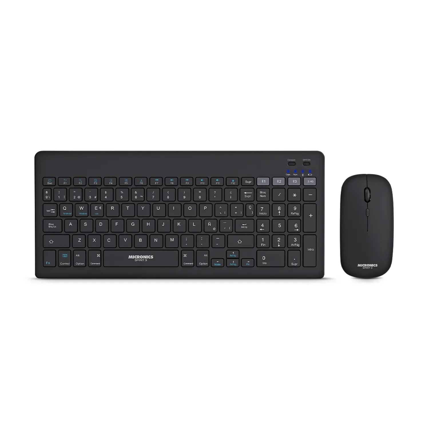 Kit Teclado + Mouse SPIRIT 3 - MIC WT800 - 3M BLACK