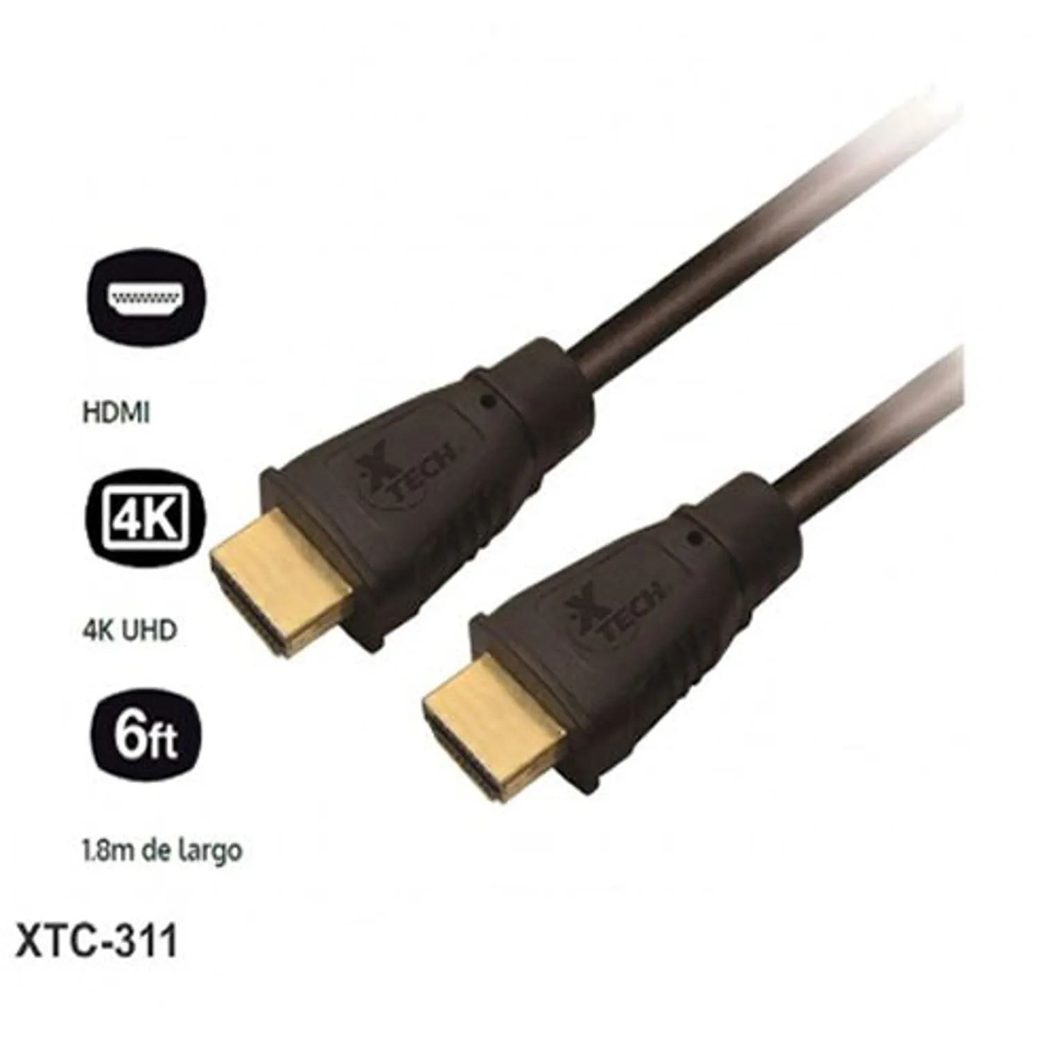 Cable HDMI Xtech male to HDMI male 1.8 metros - XTC-311
