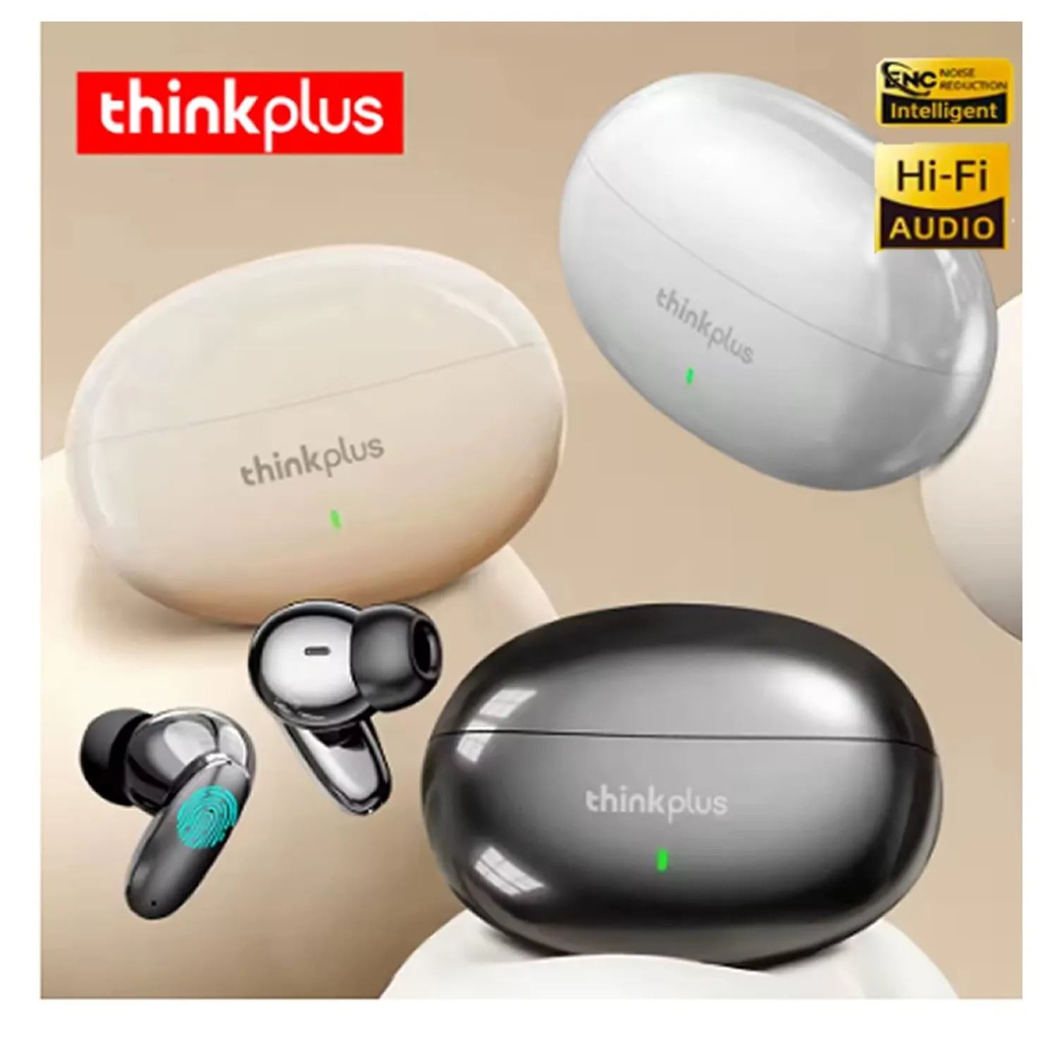 AURICULARES INALÁMBRICOS BLUETOOTH  THINKPLUS  2025 BEIGE