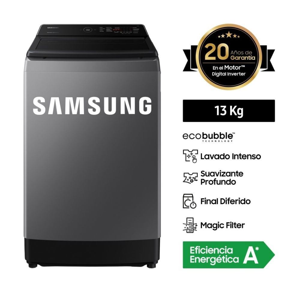 Lavadora de Carga Superior 13 kg Samsung WA13CG5441BDPE