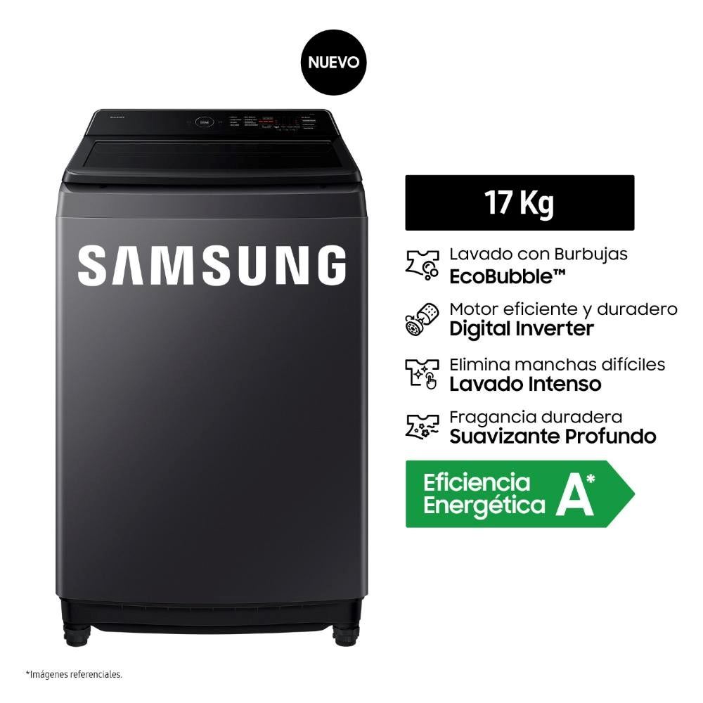 Lavadora Samsung 17KG EcoBubble WA40F17E7CPE Gris Grafito