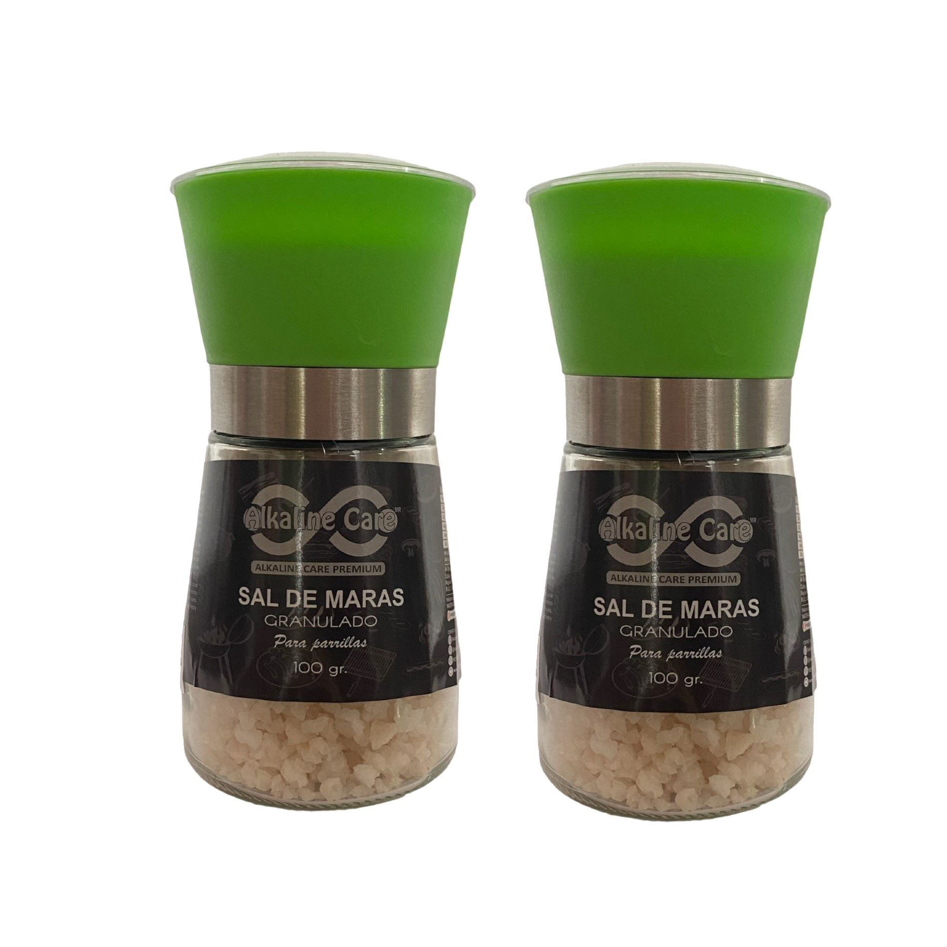 2 Molinillos - Sal rosada de Maras Gruesa 100gr c/u