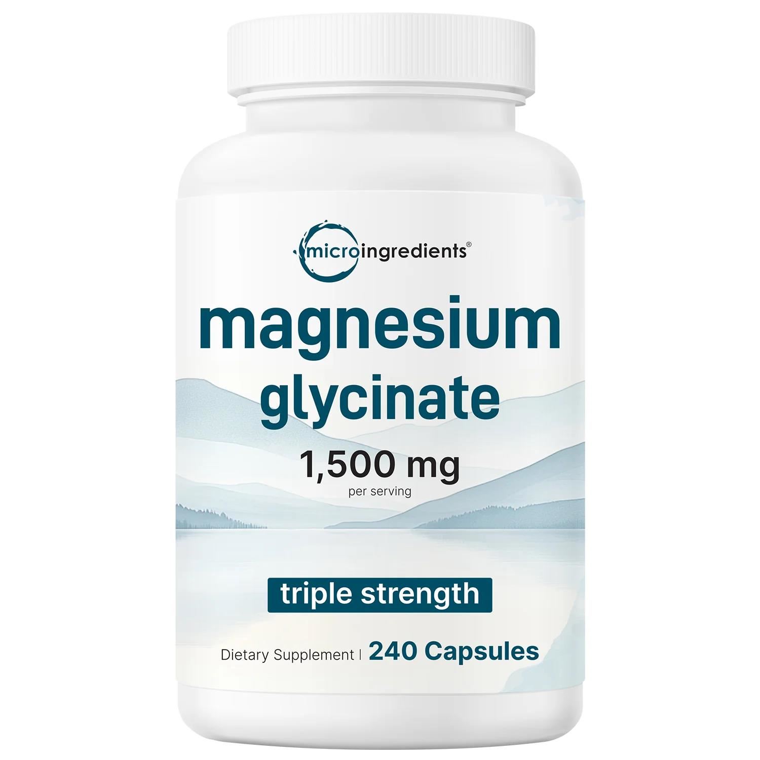 Microingredients Magnesium Glycinate 1500mg Triple Strenght 240 Capsulas